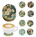 Diamantmalerei Untersetzer Set Blumenmuster Spezialform Kristall – 1