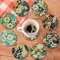 Diamantmalerei Untersetzer Set Blumenmuster Spezialform Kristall – 3