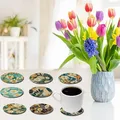 Diamantmalerei Untersetzer Set Blumenmuster Spezialform Kristall – 5