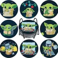 Diamantmalerei Untersetzer Set Meister Yoda Cartoon mit Halter – 1