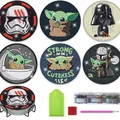 Diamantmalerei Untersetzer Set Meister Yoda Cartoon mit Halter – 2
