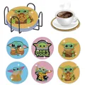 Diamantmalerei Untersetzer Set Meister Yoda Cartoon mit Halter – Farbe 6Pcs
