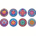 Diamantmalerei Untersetzer Set mit Halter Blumenmotiv Holz Mosaik – 4