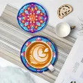 Diamantmalerei Untersetzer Set mit Halter Blumenmotiv Holz Mosaik – 6