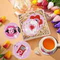 Diamantmalerei Untersetzer Set mit Halterungen Pink Serie – 5