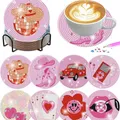 Diamantmalerei Untersetzer Set mit Halterungen Pink Serie – Farbe BD480
