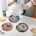 Diamantmalerei Untersetzer Set Tier Blumenmuster Gemustert Holz – 4