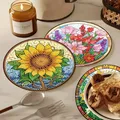 Diamantmalerei Untersetzer Set Tier Blumenmuster Gemustert Holz – 5