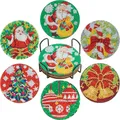 Diamantmalerei Untersetzer Set Weihnachten 10 x 10 cm Wasserdicht – Farbe BD004