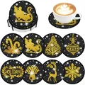 Diamantmalerei Untersetzer Set Weihnachten 10 x 10 cm Wasserdicht – Farbe BD165