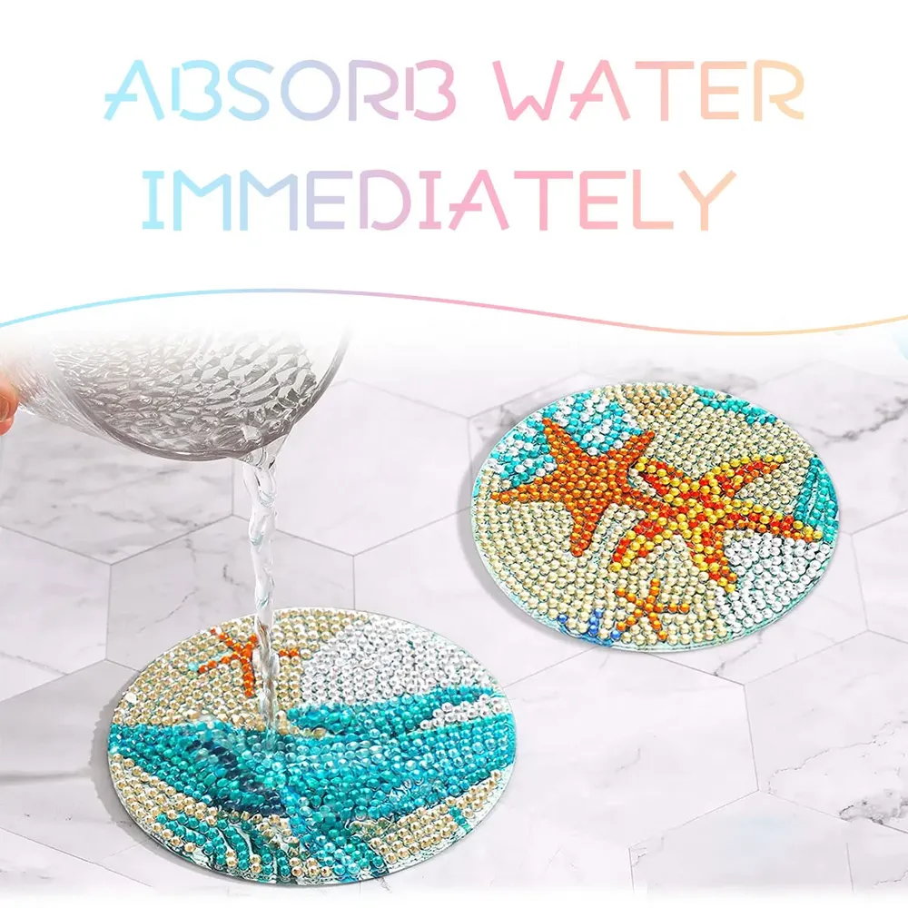 Diamantmalerei Untersetzer Set Weihnachten 10 x 10 cm Wasserdicht