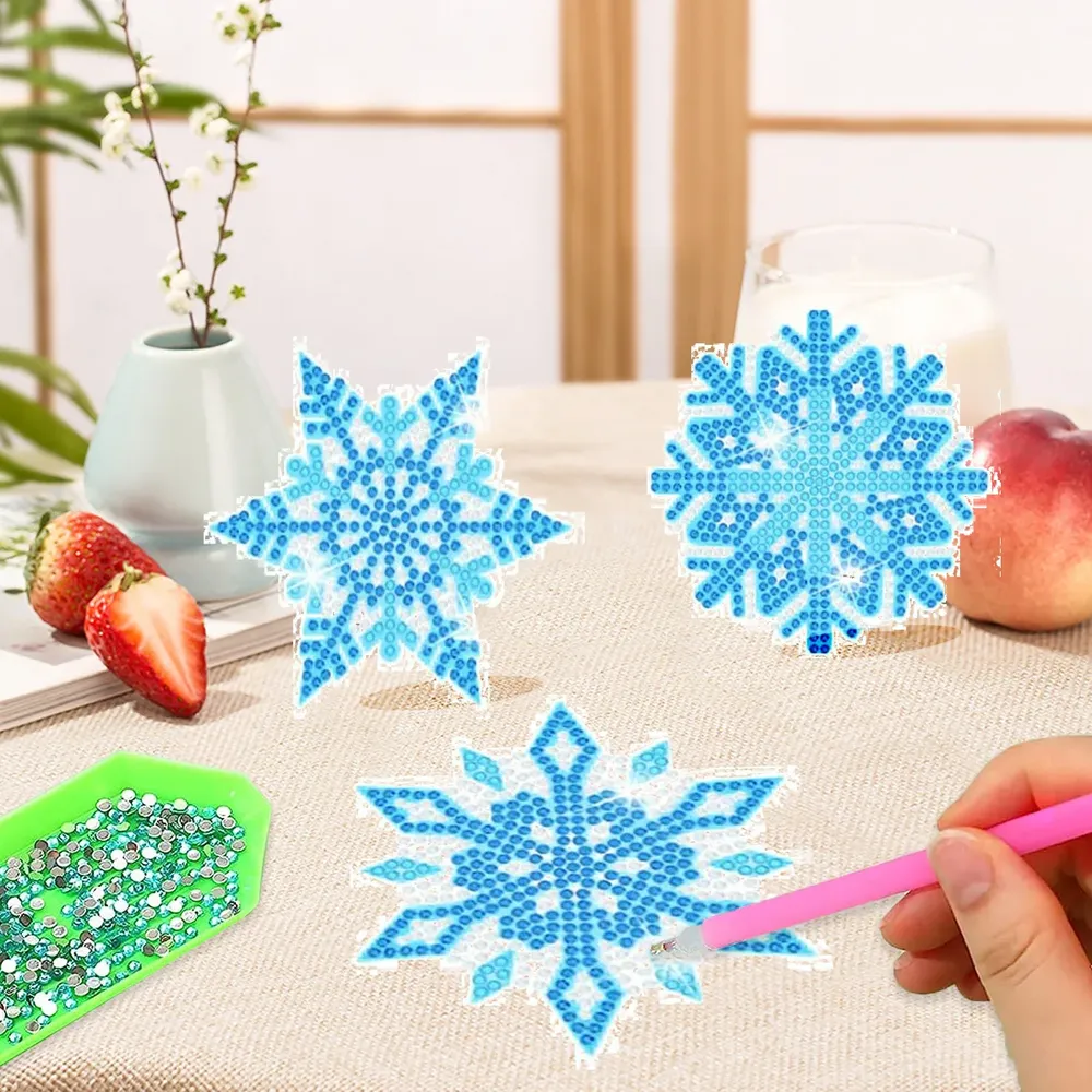 Diamantmalerei Untersetzer Set Weihnachten 10 x 10 cm Wasserdicht