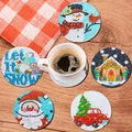 Diamantmalerei Untersetzer Set Weihnachtsmuster Spezialform Kristall – 4