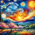 Diamantmalerei Van Gogh 30 x 30 bis 40 x 40 cm rund/eckig – Farbe 24565-B