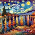 Diamantmalerei Van Gogh 30 x 30 bis 40 x 40 cm rund/eckig – Farbe 24565-F