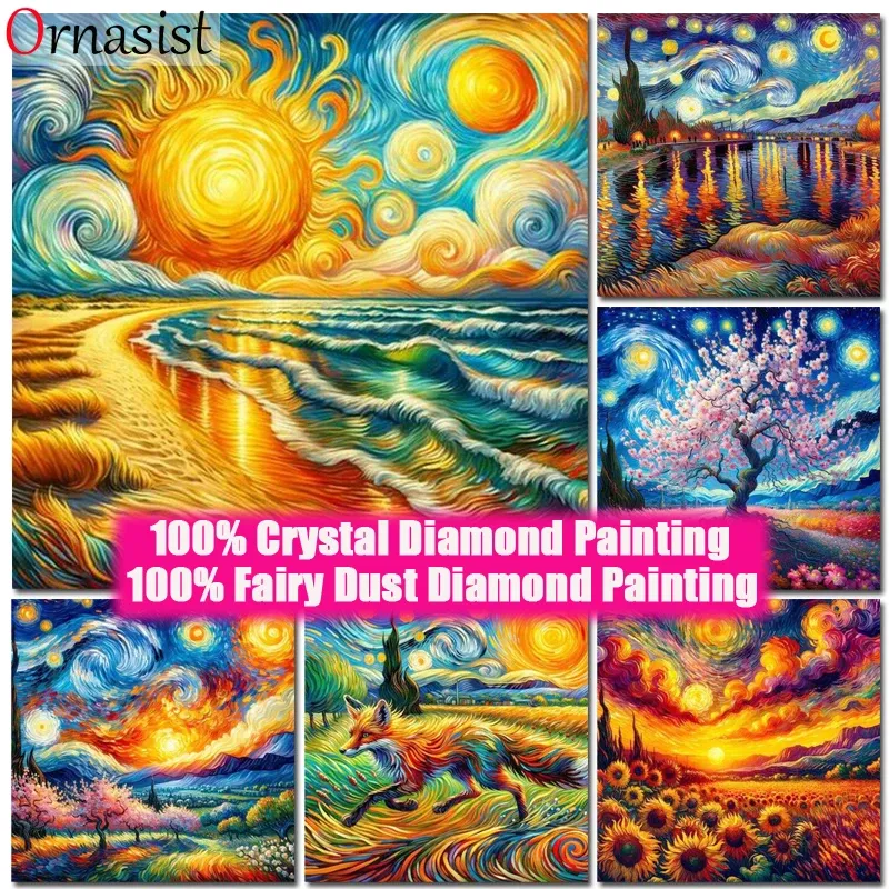 Diamantmalerei Van Gogh 30 x 30 bis 40 x 40 cm rund/eckig