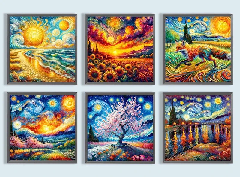 Diamantmalerei Van Gogh 30 x 30 bis 40 x 40 cm rund/eckig