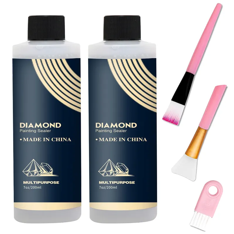 Diamantmalerei Versiegelung 60 bis 200 ml mit 3 Pinseln
