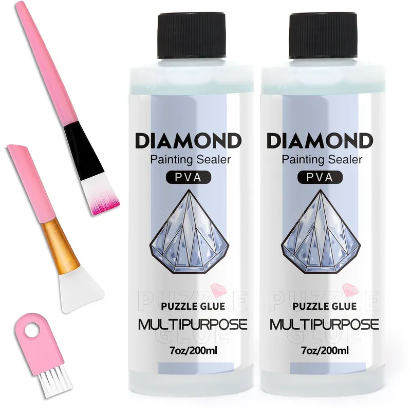 Diamantmalerei Versiegelung 60 bis 200 ml mit 3 Pinseln