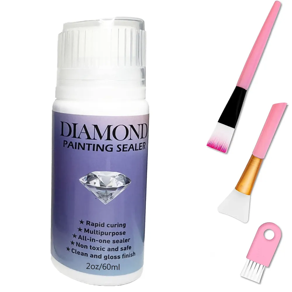 Diamantmalerei Versiegelung 60 bis 200 ml mit 3 Pinseln