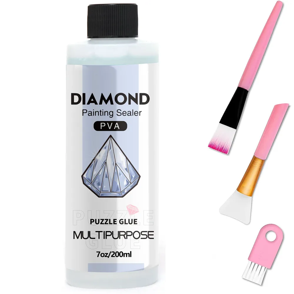 Diamantmalerei Versiegelung 60 bis 200 ml mit 3 Pinseln
