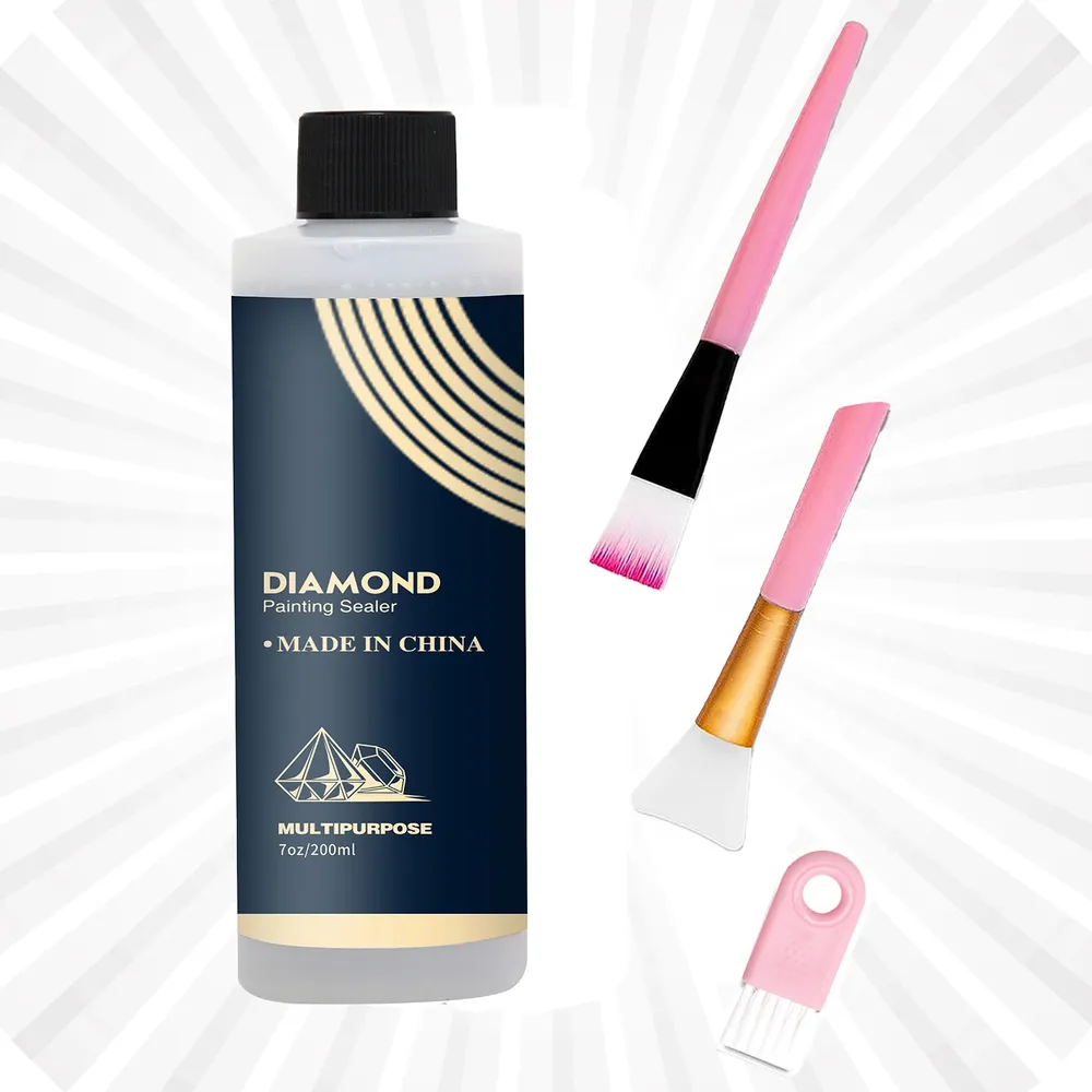 Diamantmalerei Versiegelung 60 bis 200 ml mit 3 Pinseln