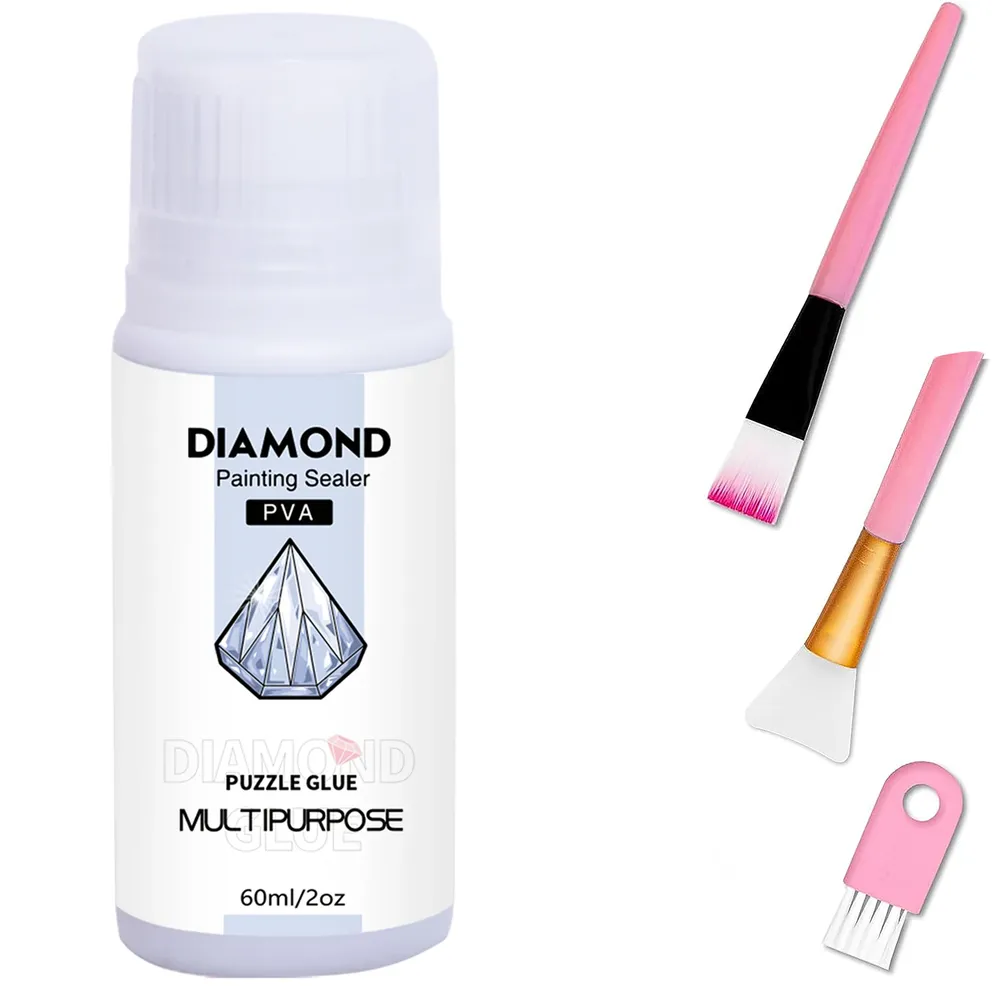 Diamantmalerei Versiegelung 60 bis 200 ml mit 3 Pinseln