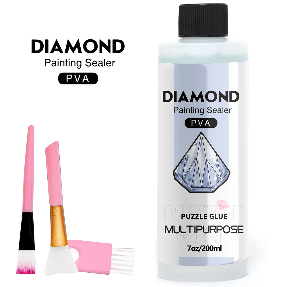 Diamantmalerei Versiegelung 60 bis 200 ml mit 3 Pinseln