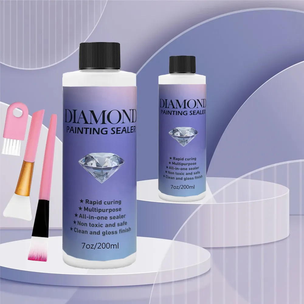 Diamantmalerei Versiegelung 60 bis 200 ml mit 3 Pinseln