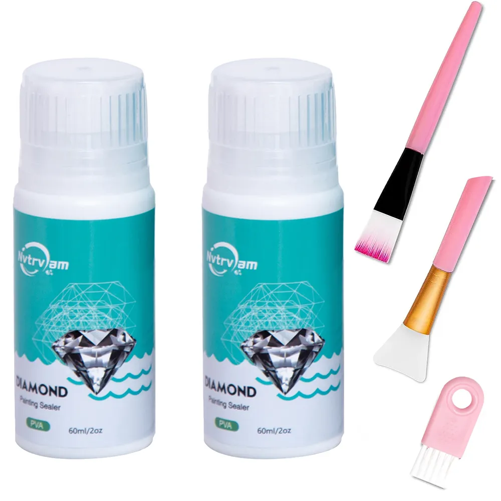 Diamantmalerei Versiegelung 60 bis 200 ml mit 3 Pinseln