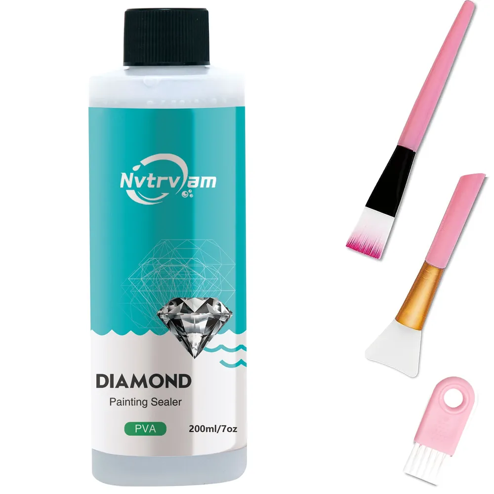 Diamantmalerei Versiegelung 60 bis 200 ml mit 3 Pinseln