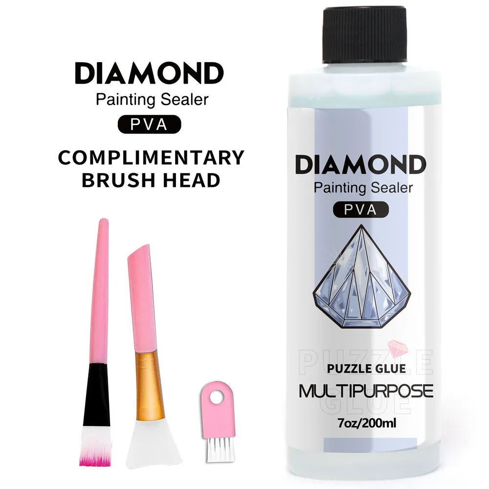 Diamantmalerei Versiegelung 60 bis 200 ml mit 3 Pinseln