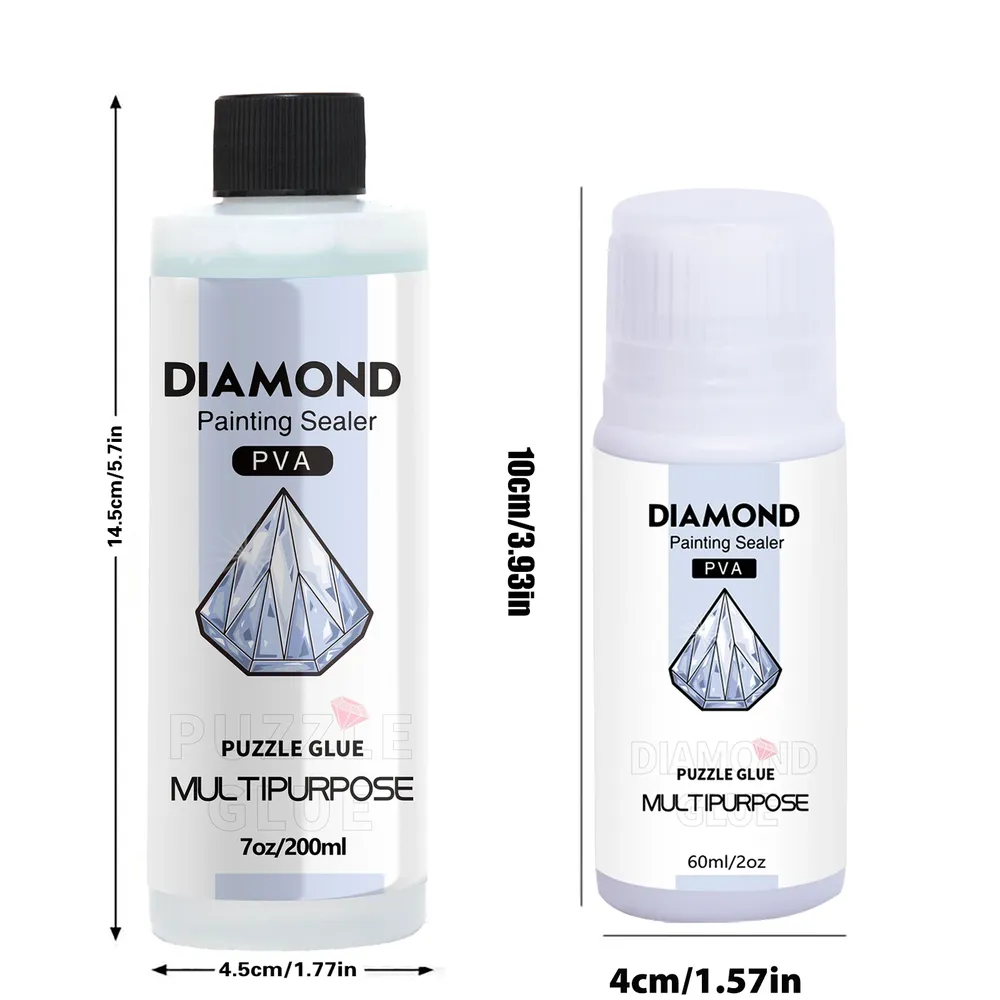 Diamantmalerei Versiegelung 60 bis 200 ml mit 3 Pinseln