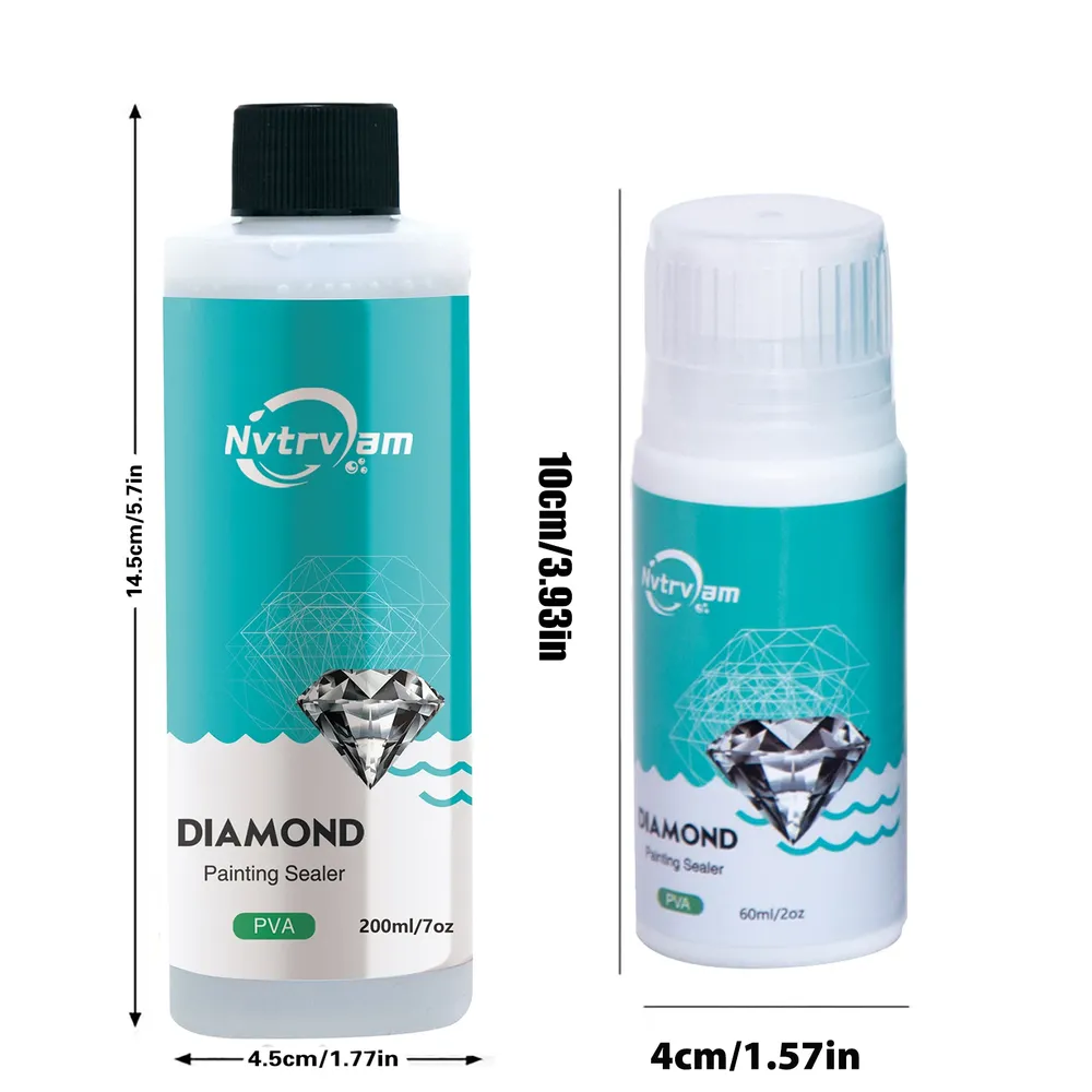 Diamantmalerei Versiegelung 60 bis 200 ml mit 3 Pinseln