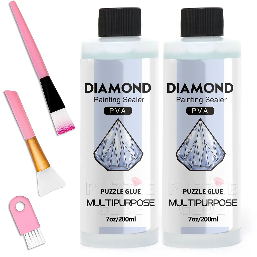 Diamantmalerei Versiegelung 60 bis 200 ml mit 3 Pinseln