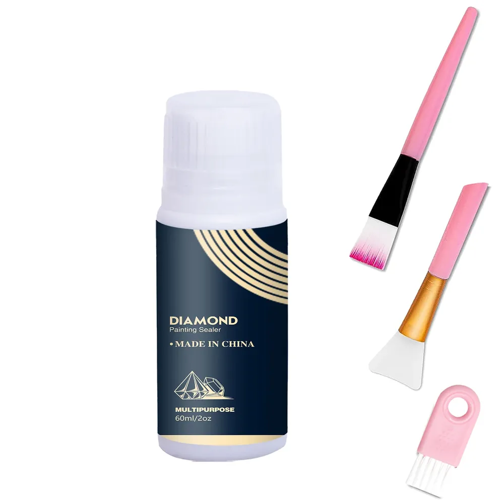 Diamantmalerei Versiegelung 60 bis 200 ml mit 3 Pinseln
