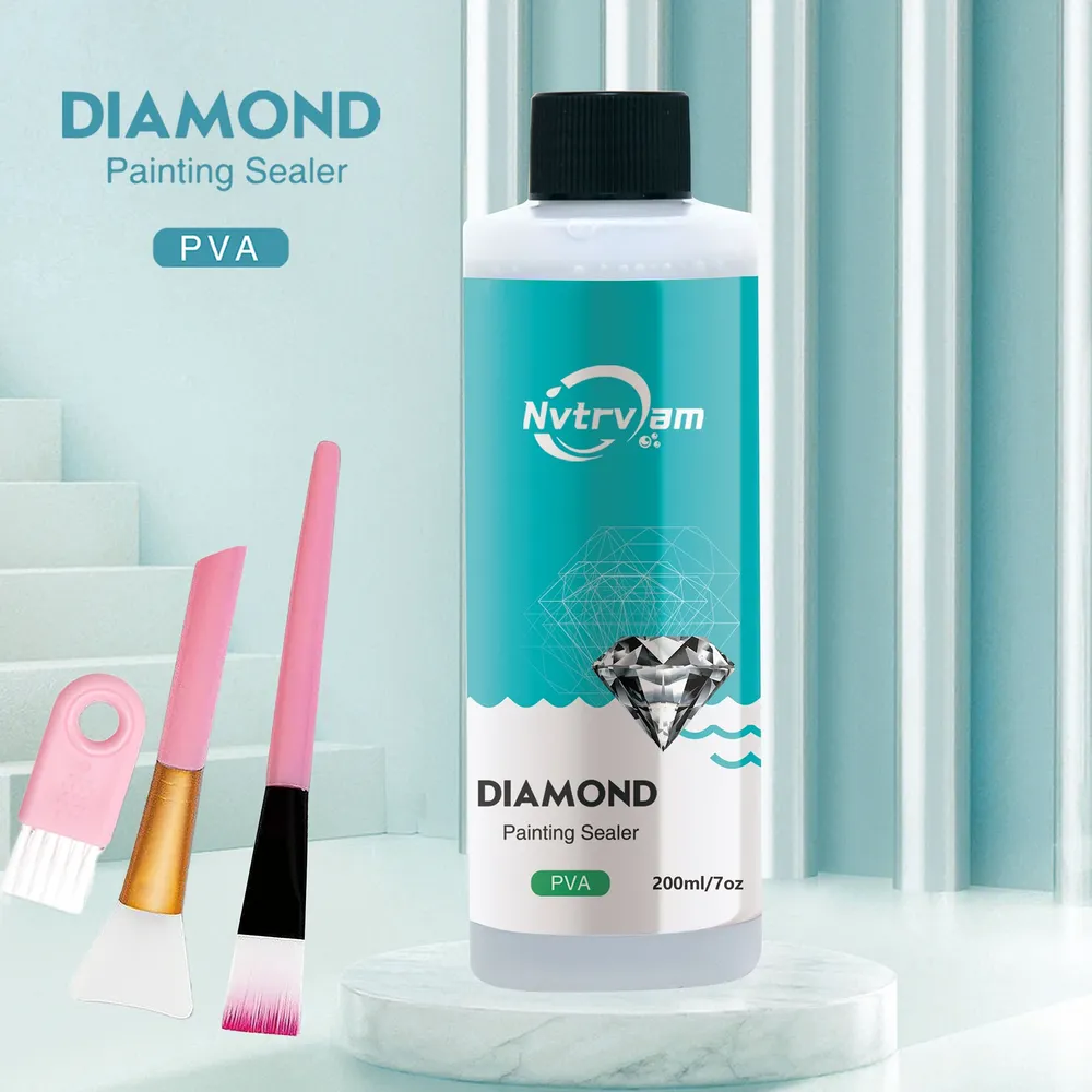 Diamantmalerei Versiegelung 60 bis 200 ml mit 3 Pinseln