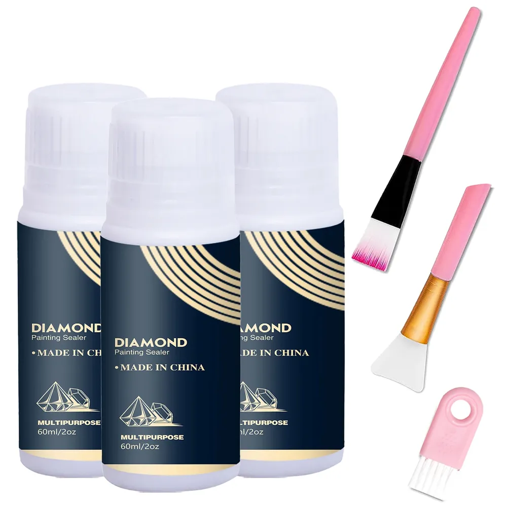 Diamantmalerei Versiegelung 60 bis 200 ml mit 3 Pinseln