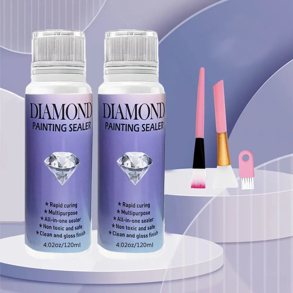 Diamantmalerei Versiegelung 60 bis 200 ml mit 3 Pinseln