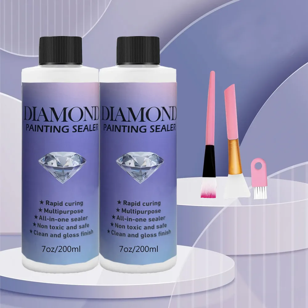 Diamantmalerei Versiegelung 60 bis 200 ml mit 3 Pinseln