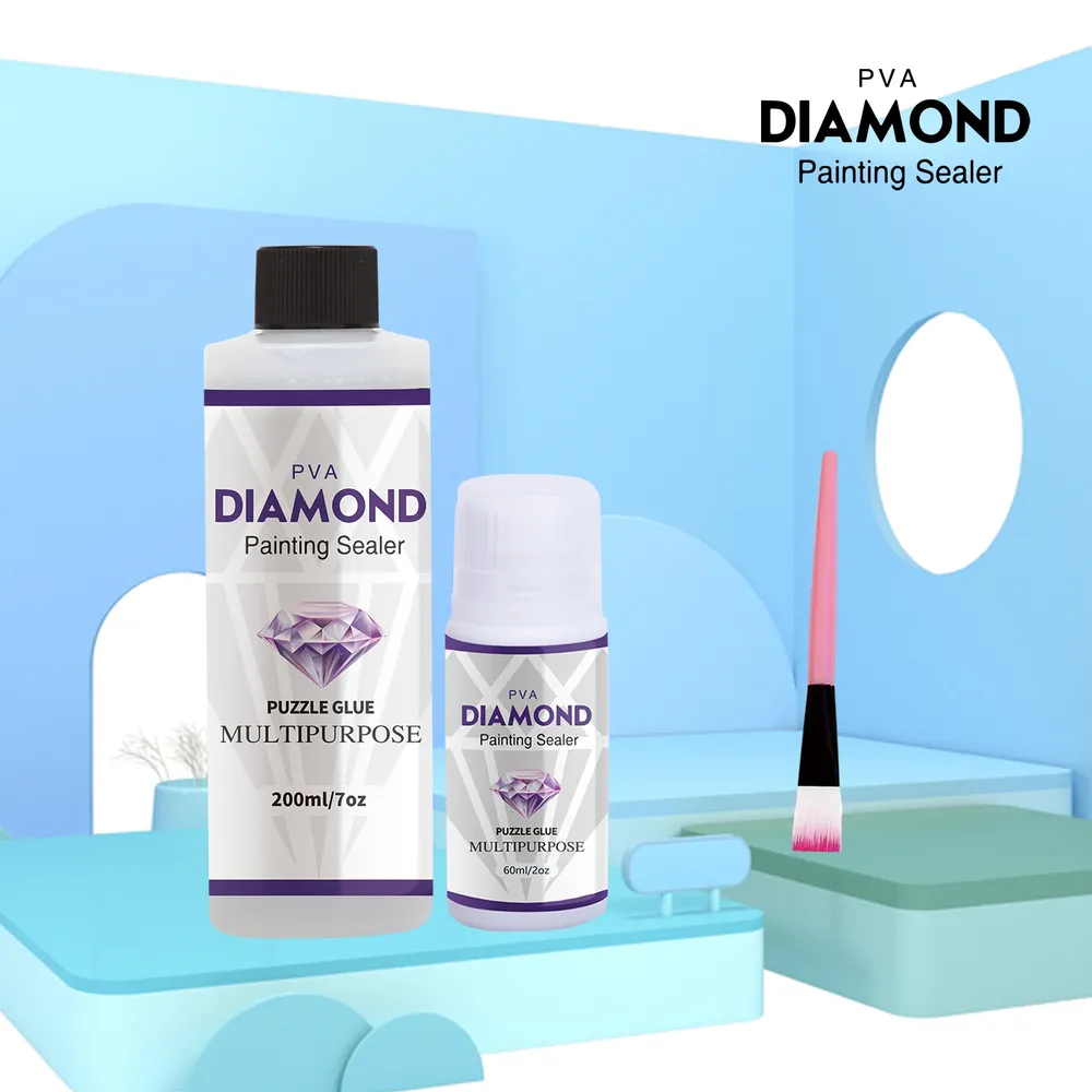 Diamantmalerei Versiegelung 60 bis 200 ml mit Silikonpinsel