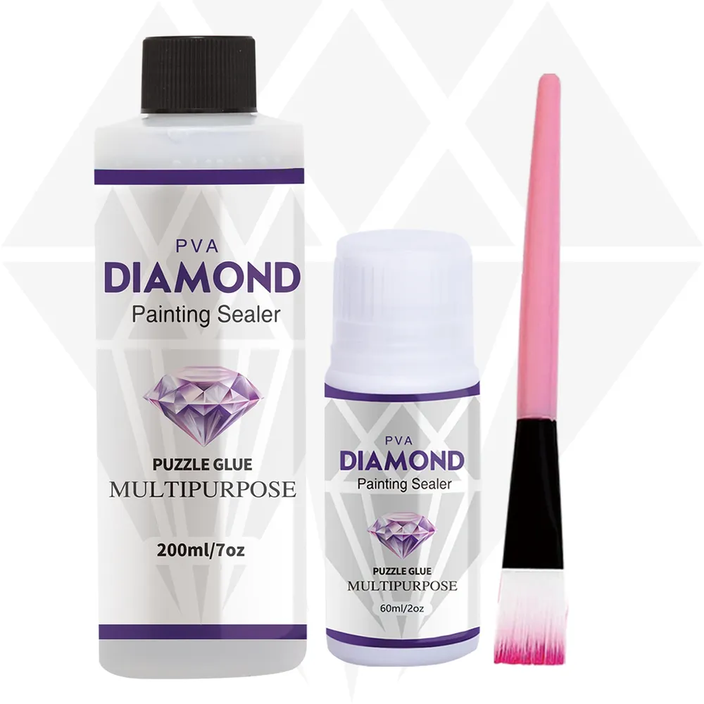 Diamantmalerei Versiegelung 60 bis 200 ml mit Silikonpinsel