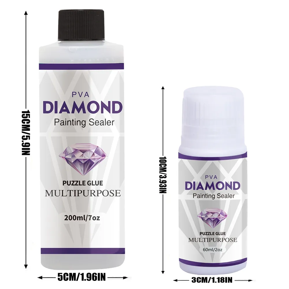 Diamantmalerei Versiegelung 60 bis 200 ml mit Silikonpinsel