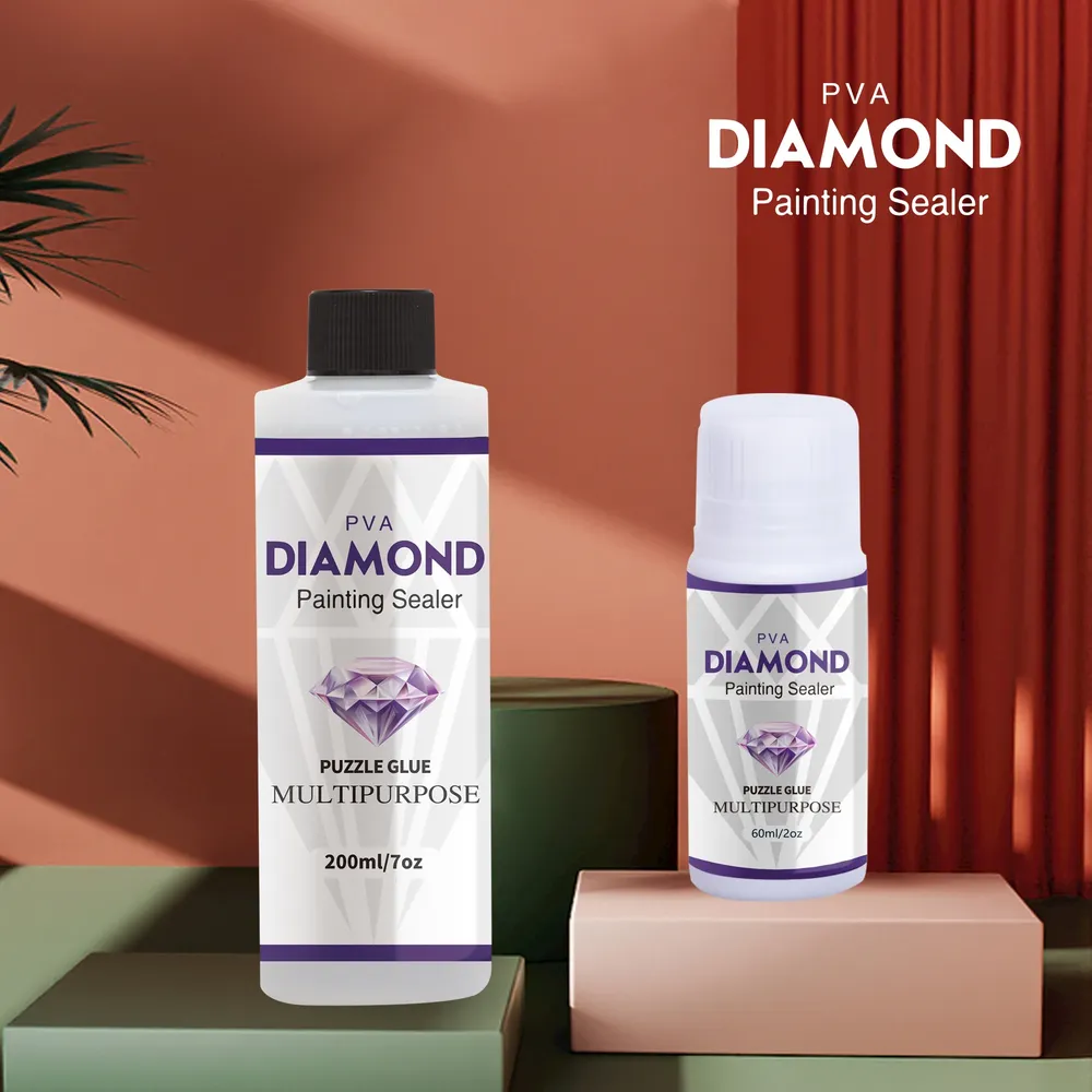 Diamantmalerei Versiegelung 60 bis 200 ml mit Silikonpinsel