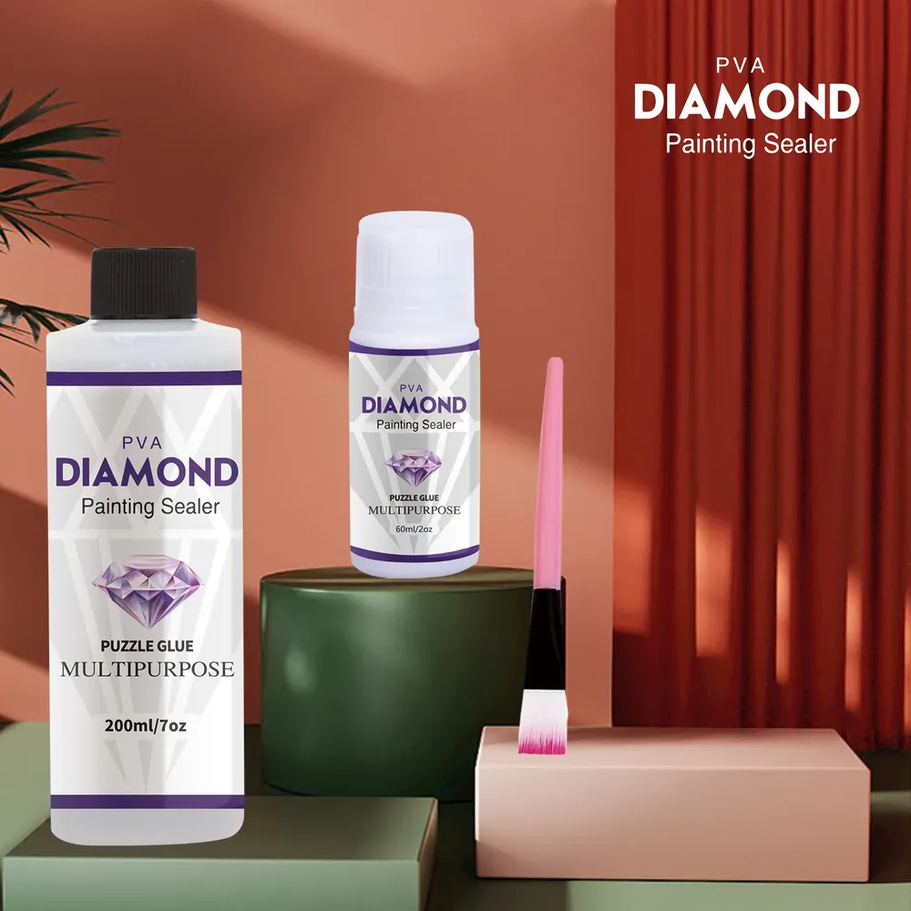 Diamantmalerei Versiegelung 60 bis 200 ml mit Silikonpinsel