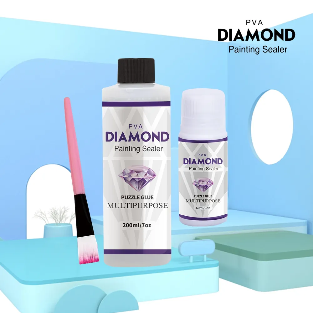 Diamantmalerei Versiegelung 60 bis 200 ml mit Silikonpinsel
