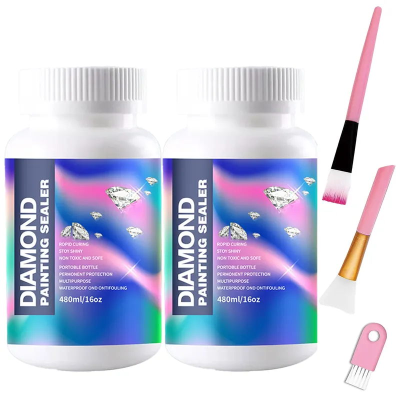 Diamantmalerei Versiegelungs Kits 120 bis 480 ml mit 3 Pinseln