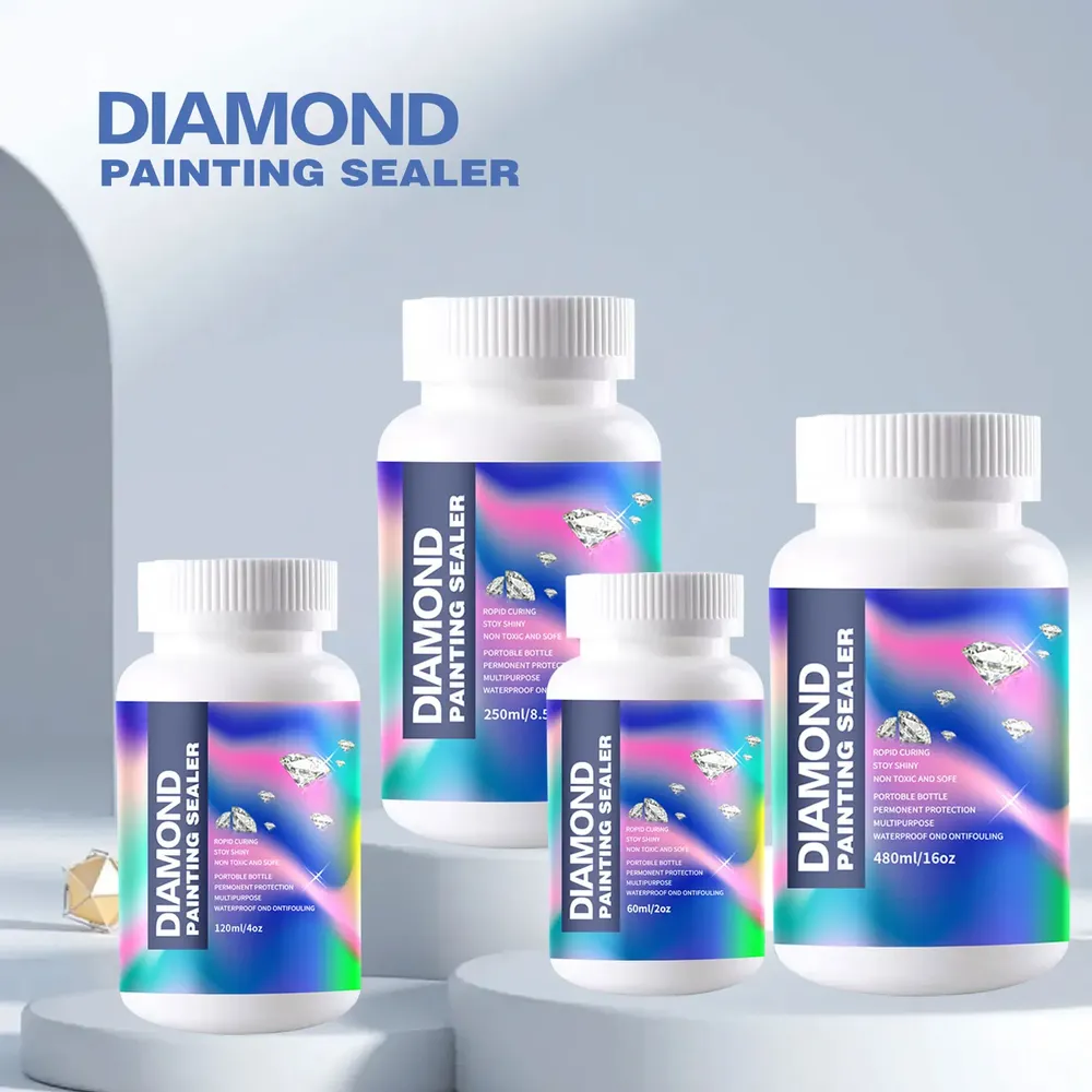 Diamantmalerei Versiegelungs Kits 120 bis 480 ml mit 3 Pinseln
