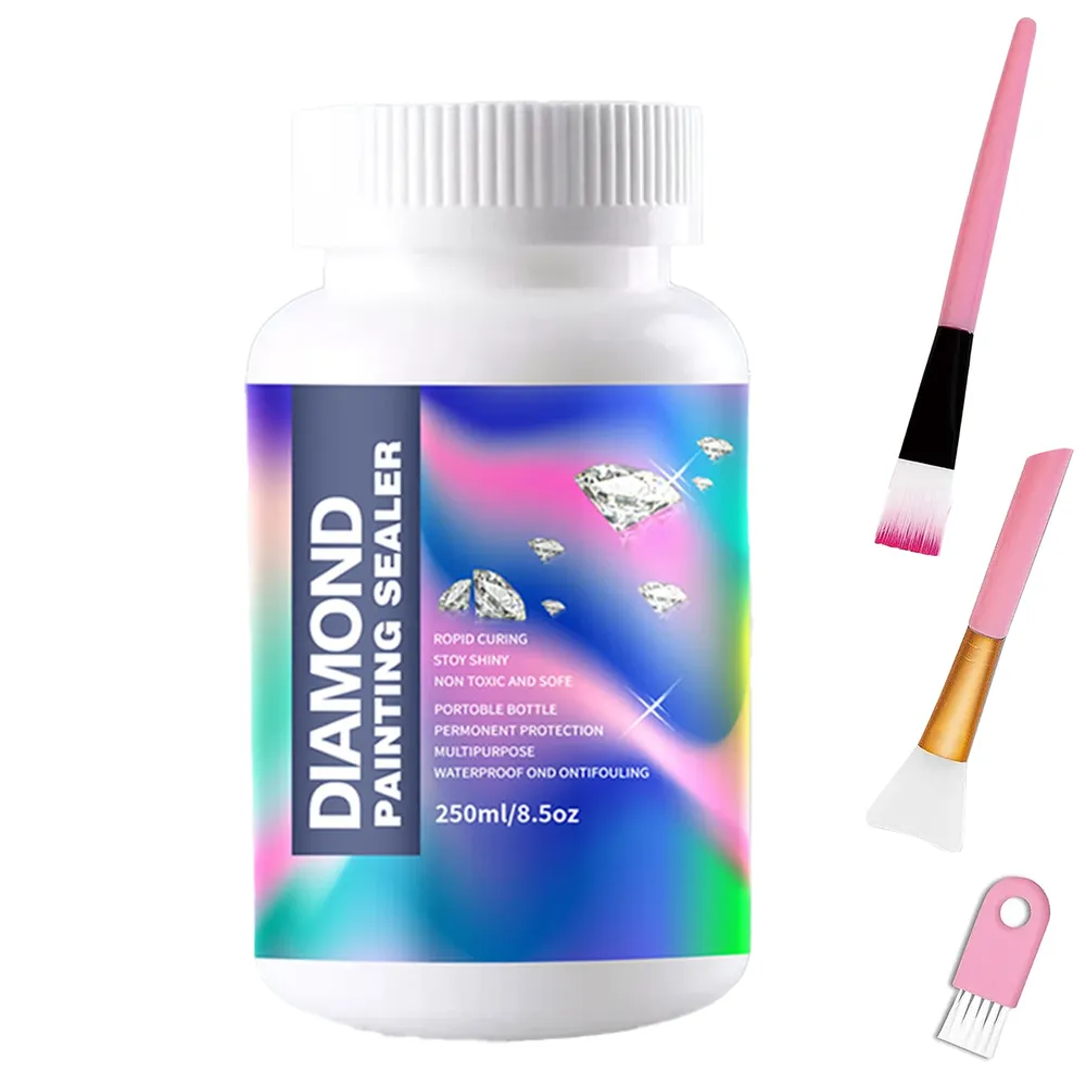 Diamantmalerei Versiegelungs Kits 120 bis 480 ml mit 3 Pinseln