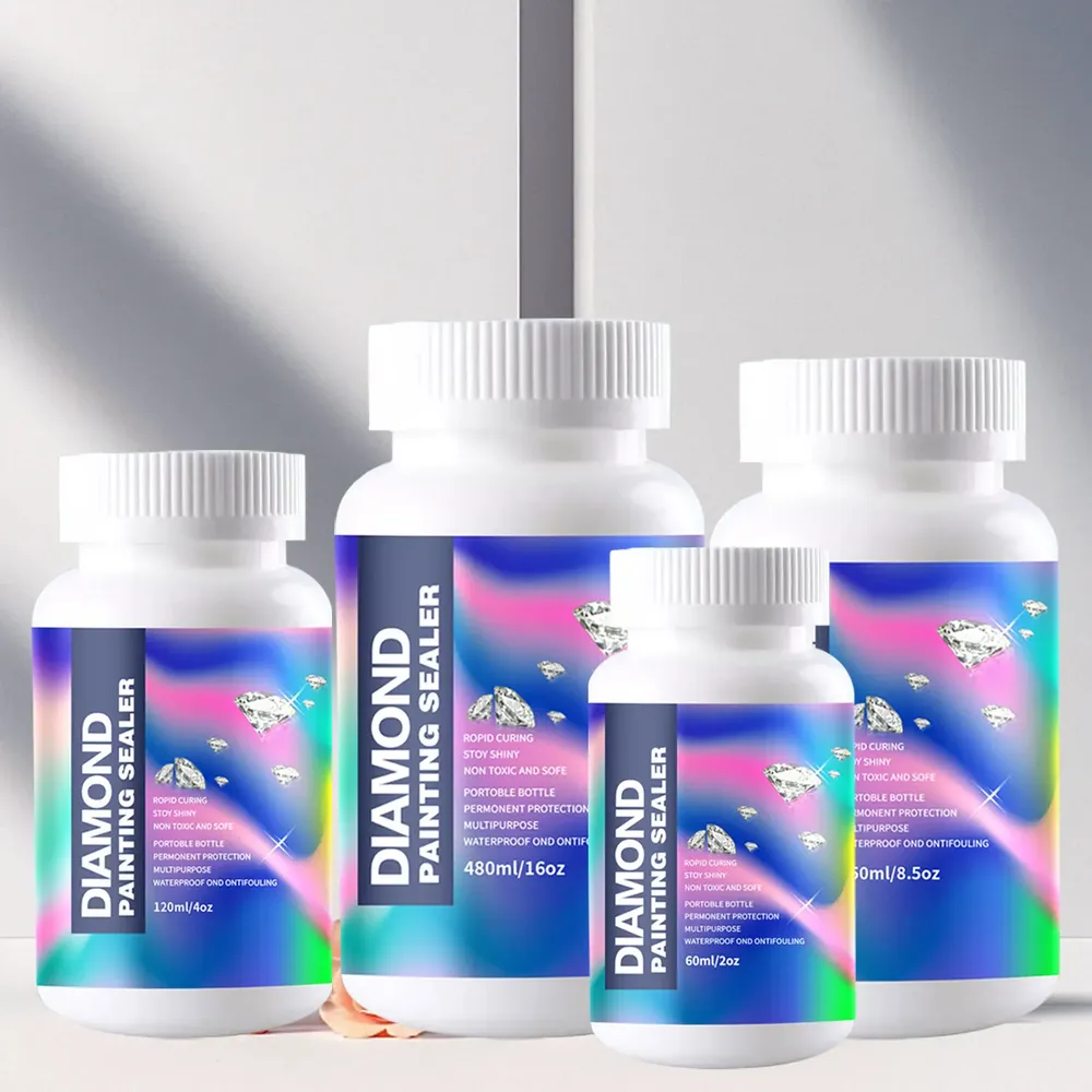 Diamantmalerei Versiegelungs Kits 120 bis 480 ml mit 3 Pinseln